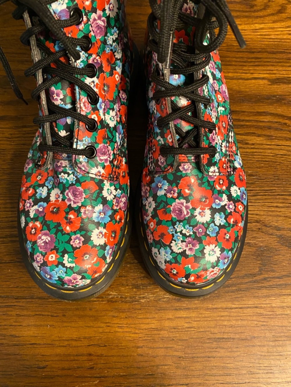 Dr. Martens 1460 Pascal Wanderlust Floral Boots Leather 8 Eye Multi Size 7 - Picture 7 of 11